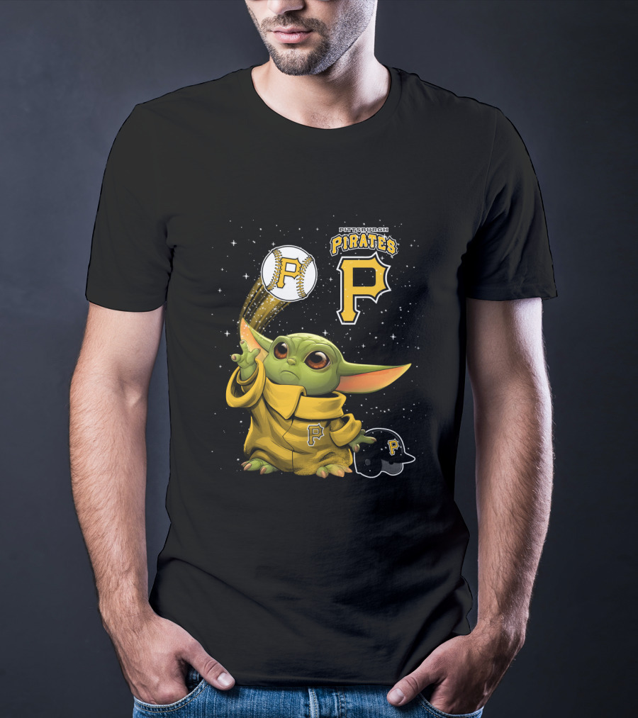 Pittsburgh Pirates Baseball And Adorable Green Character In Yellow Outfit T-Shirt