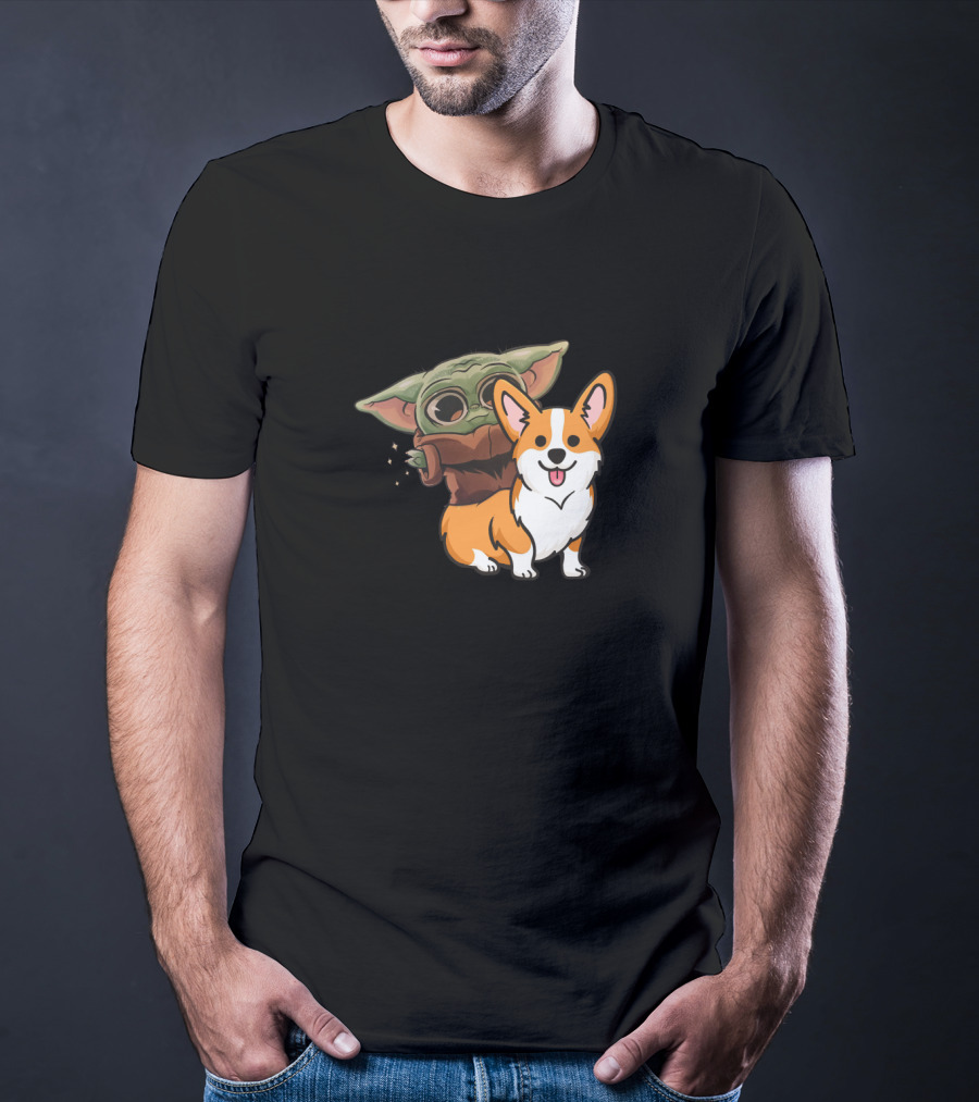 Corgi And Baby Alien Character T-Shirt