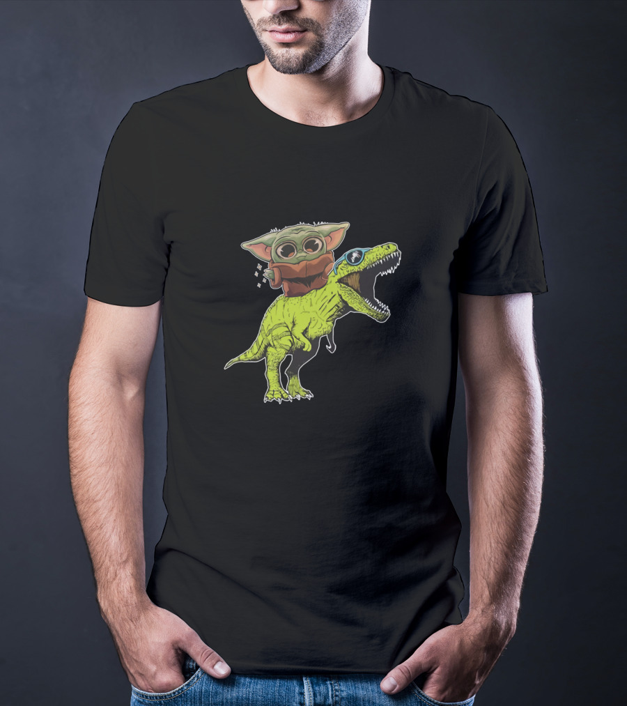 Dinosaur Baby Riding T-Rex T-Shirt