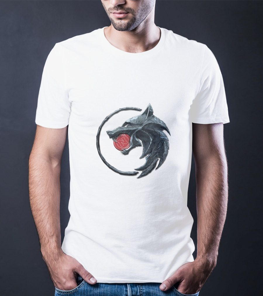 The Witcher Wolf Medallion With Red Circle Symbol T-Shirt