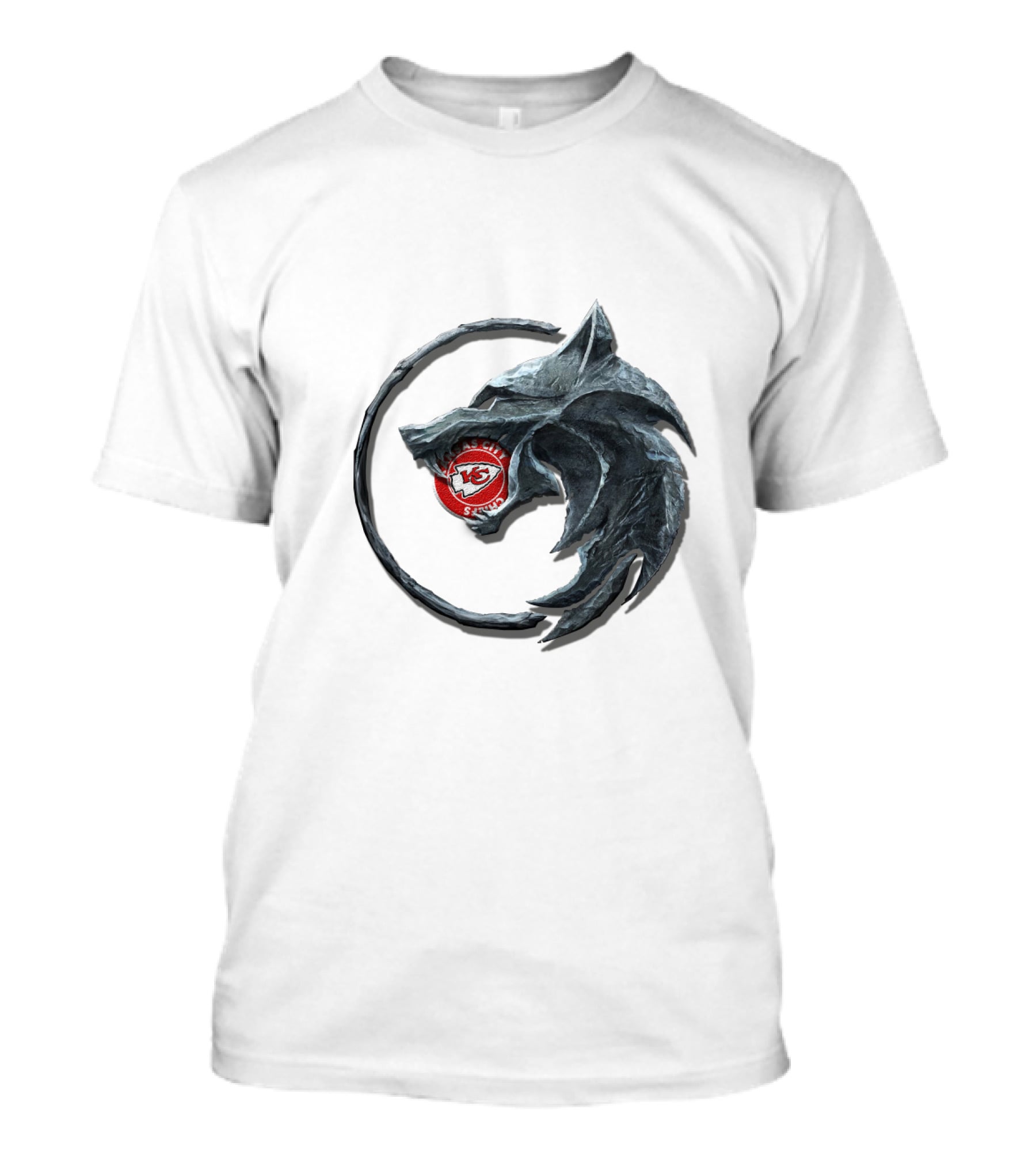 Kansas City Chiefs Wolf Emblem Nfl T-Shirt