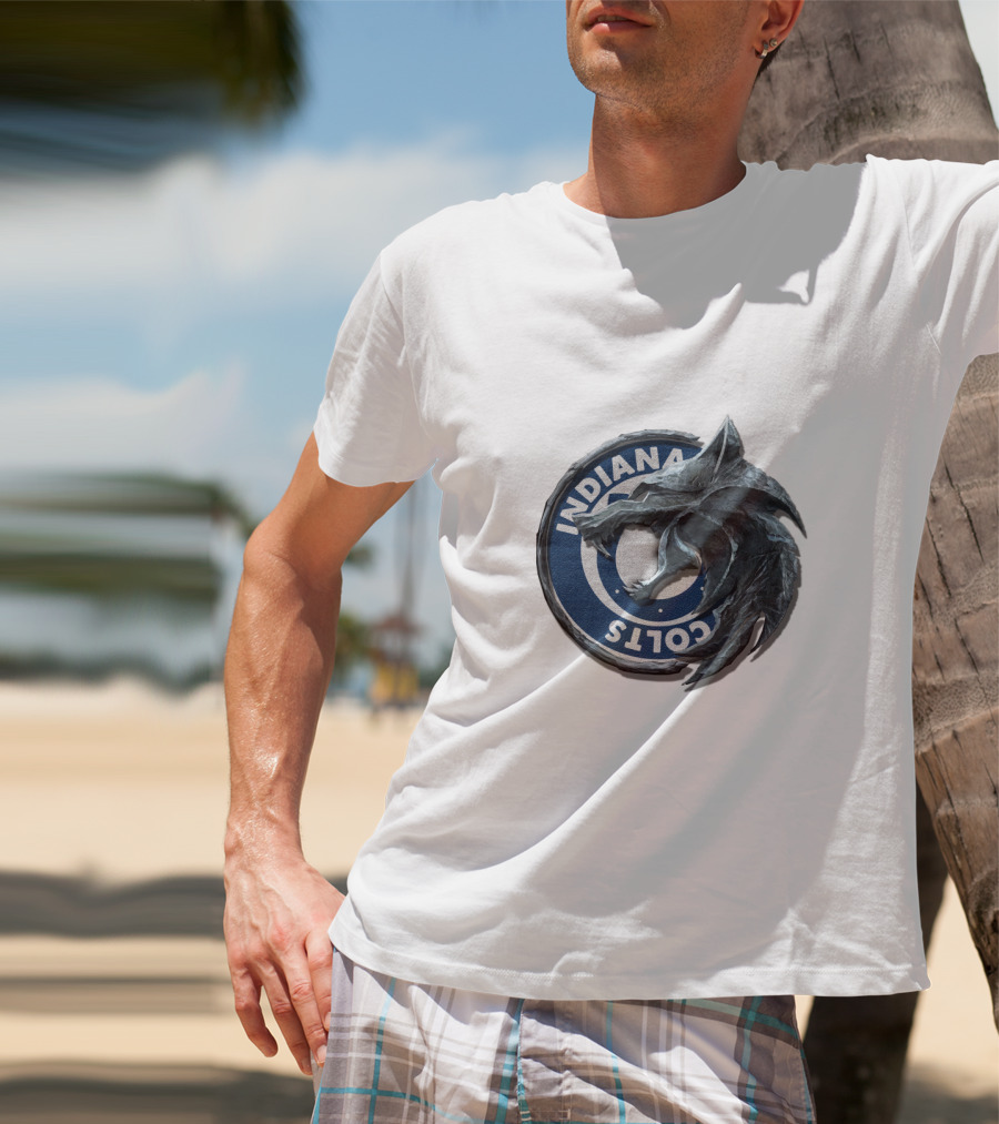 Indiana Colts Wolf Hybrid Logo T-Shirt