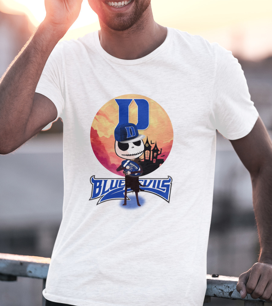 Duke Blue Devils Skeleton Halloween Scene T-Shirt