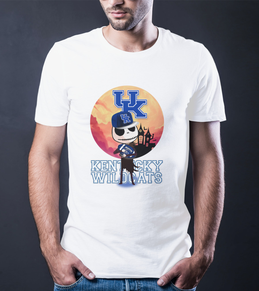 Kentucky Wildcats Skeleton With Uk Logo And Spooky T-Shirt