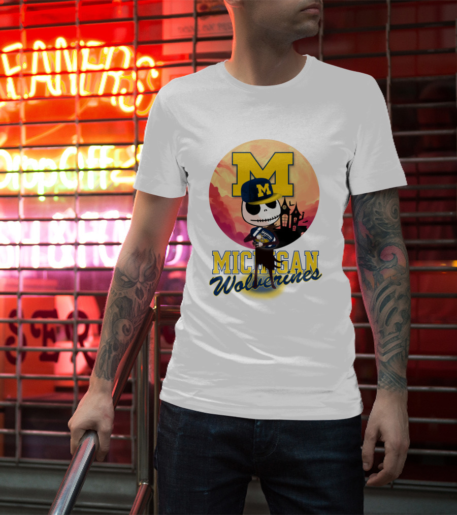 Michigan Wolverines Jack Skellington Halloween Anime T-Shirt