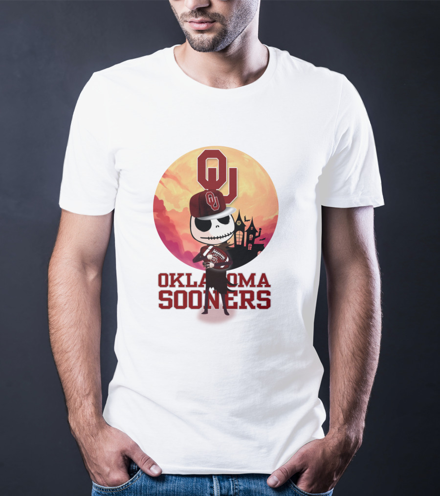Oklahoma Sooners Jack Skellington Football Ou Halloween T-Shirt