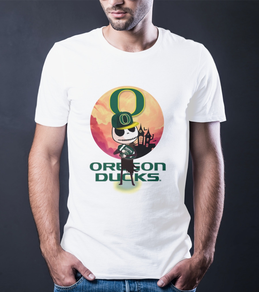 Oregon Ducks Halloween Skeleton O T-Shirt