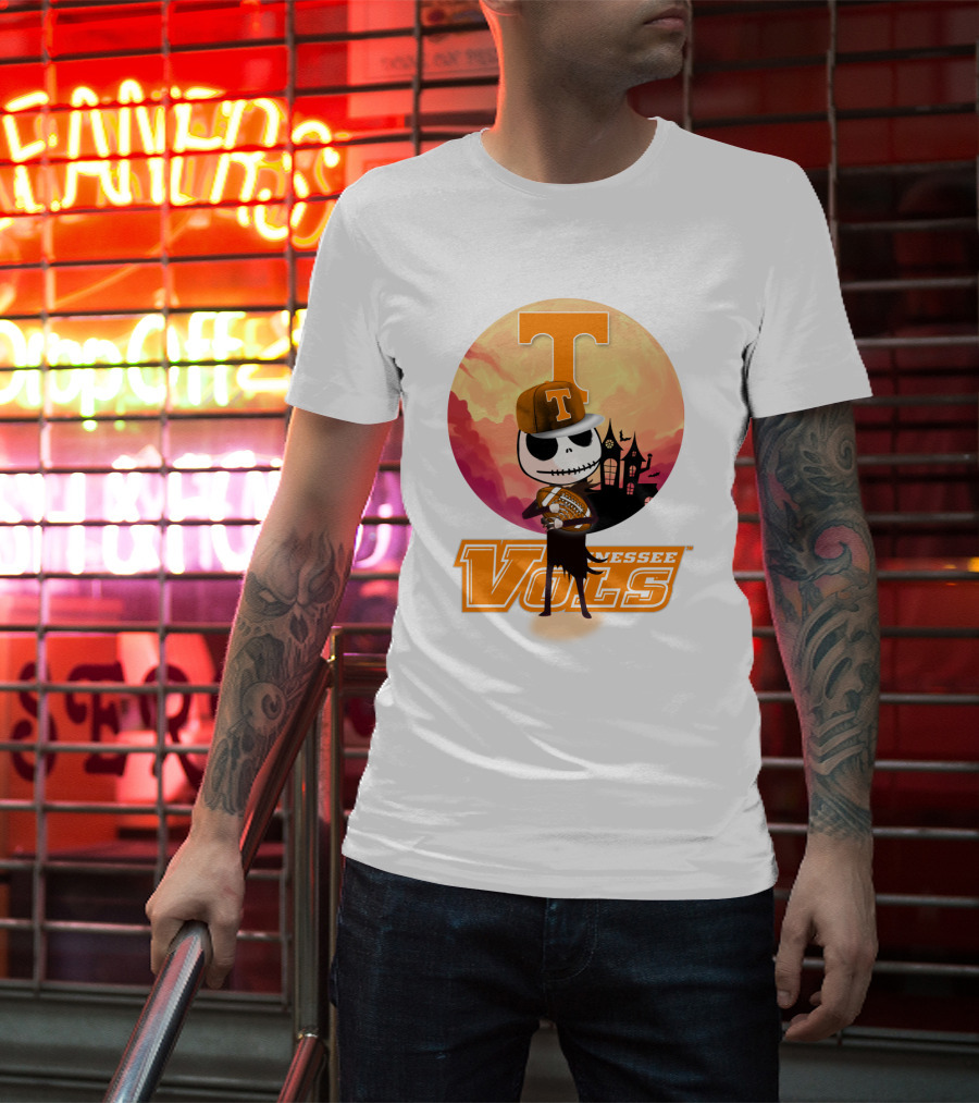 Tennessee Vols Jack Skellington Halloween Football T-Shirt
