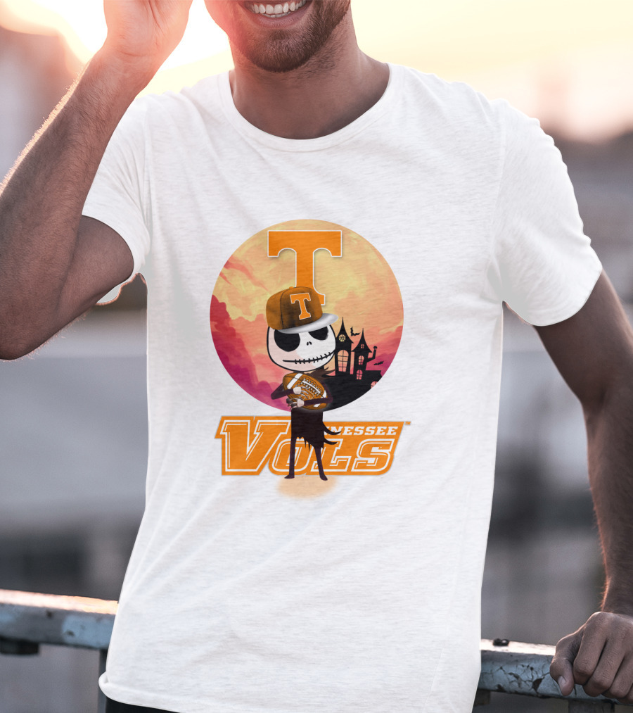 Tennessee Vols Jack Skellington Halloween Football T-Shirt