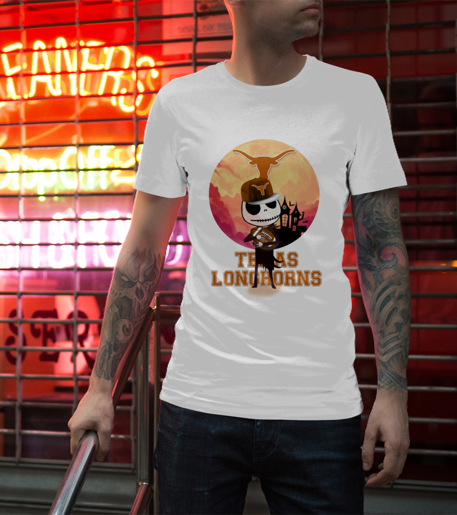 Texas Longhorns Football Skeleton Halloween T-Shirt