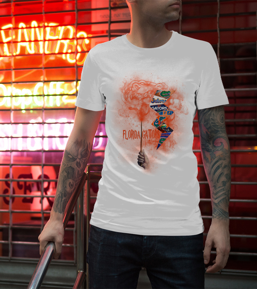 Florida Gators Hand Holding Flags And Alligator T-Shirt