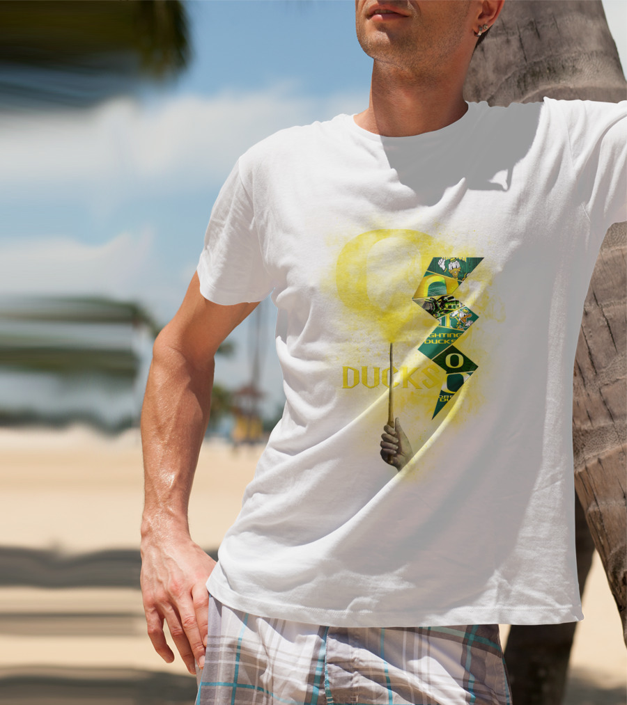 Oregon Ducks Lightning Bolt Logo Collage T-Shirt