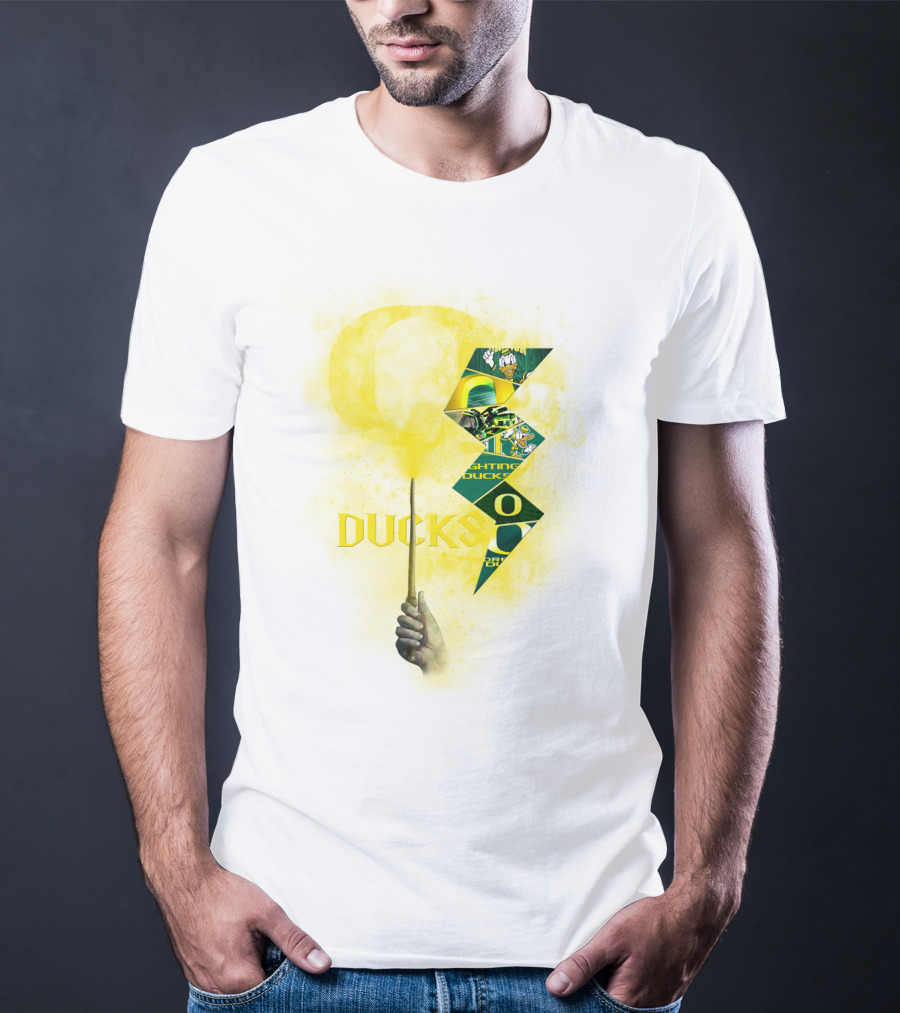 Oregon Ducks Lightning Bolt Logo Collage T-Shirt