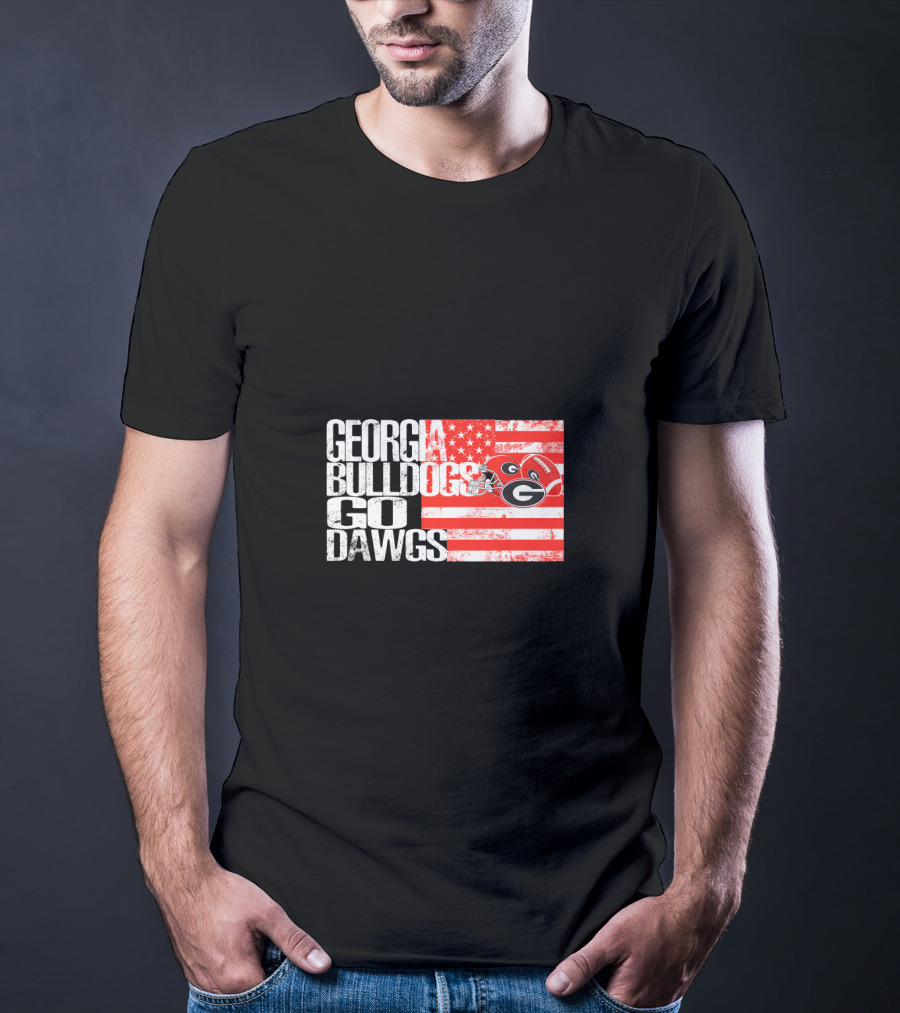 Georgia Bulldogs Go Dawgs American Flag T-Shirt