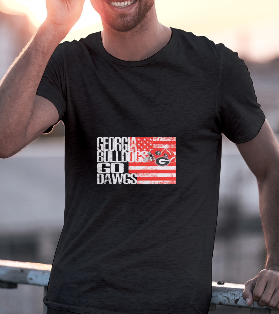 Georgia Bulldogs Go Dawgs American Flag T-Shirt