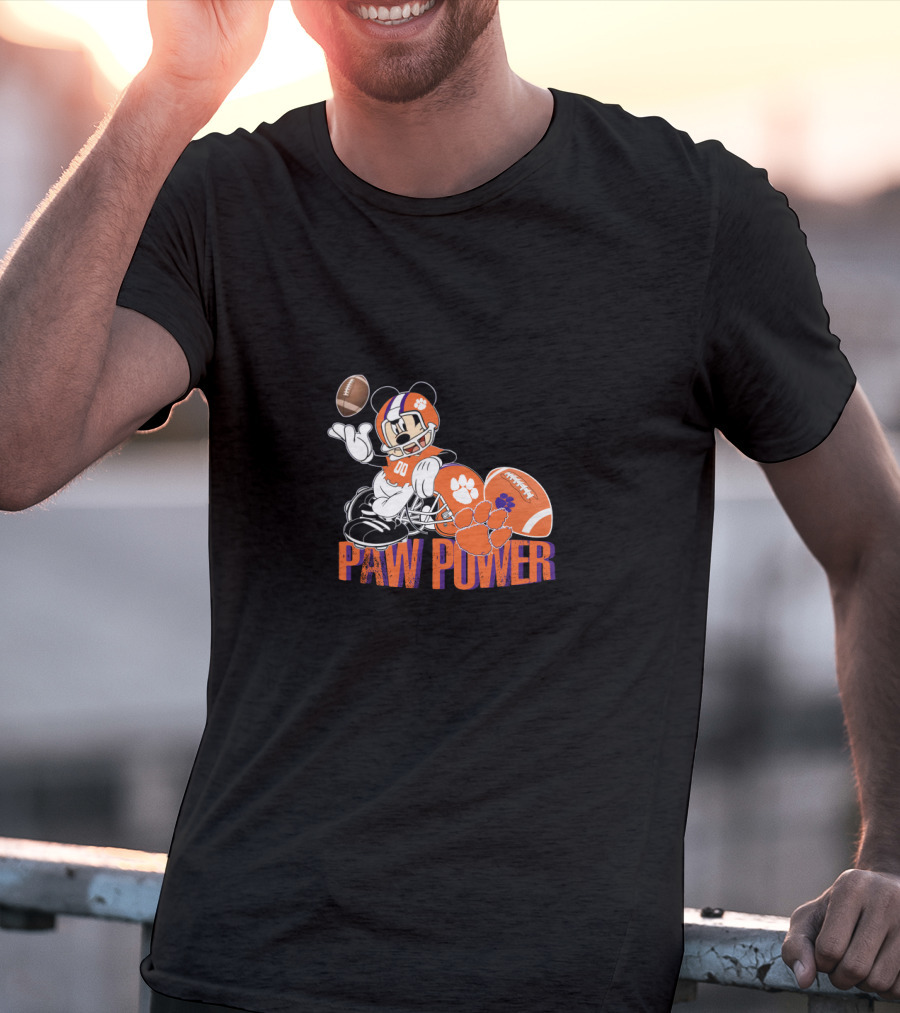 Paw Power Chtnca8005 Football Mouse Character Orange Helmet T-Shirt
