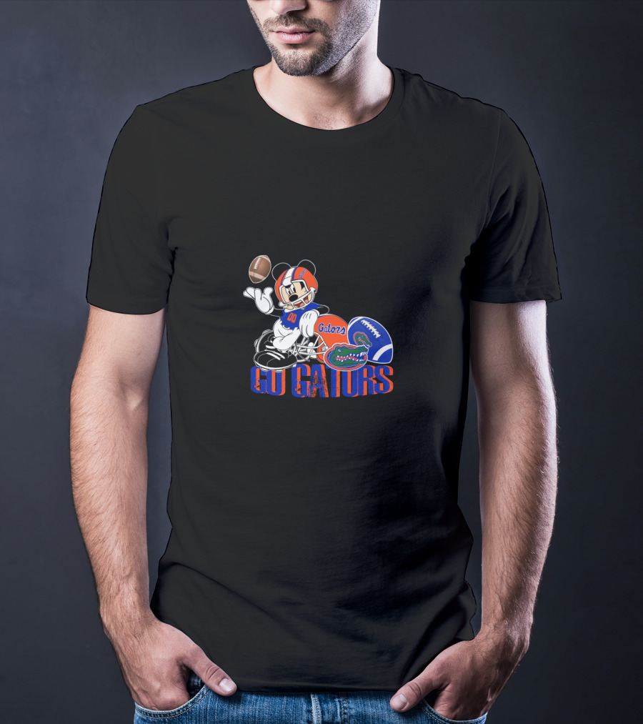 Florida Gators Football Mickey Mouse Go Gators 00 Helmets And Football T-Shirt