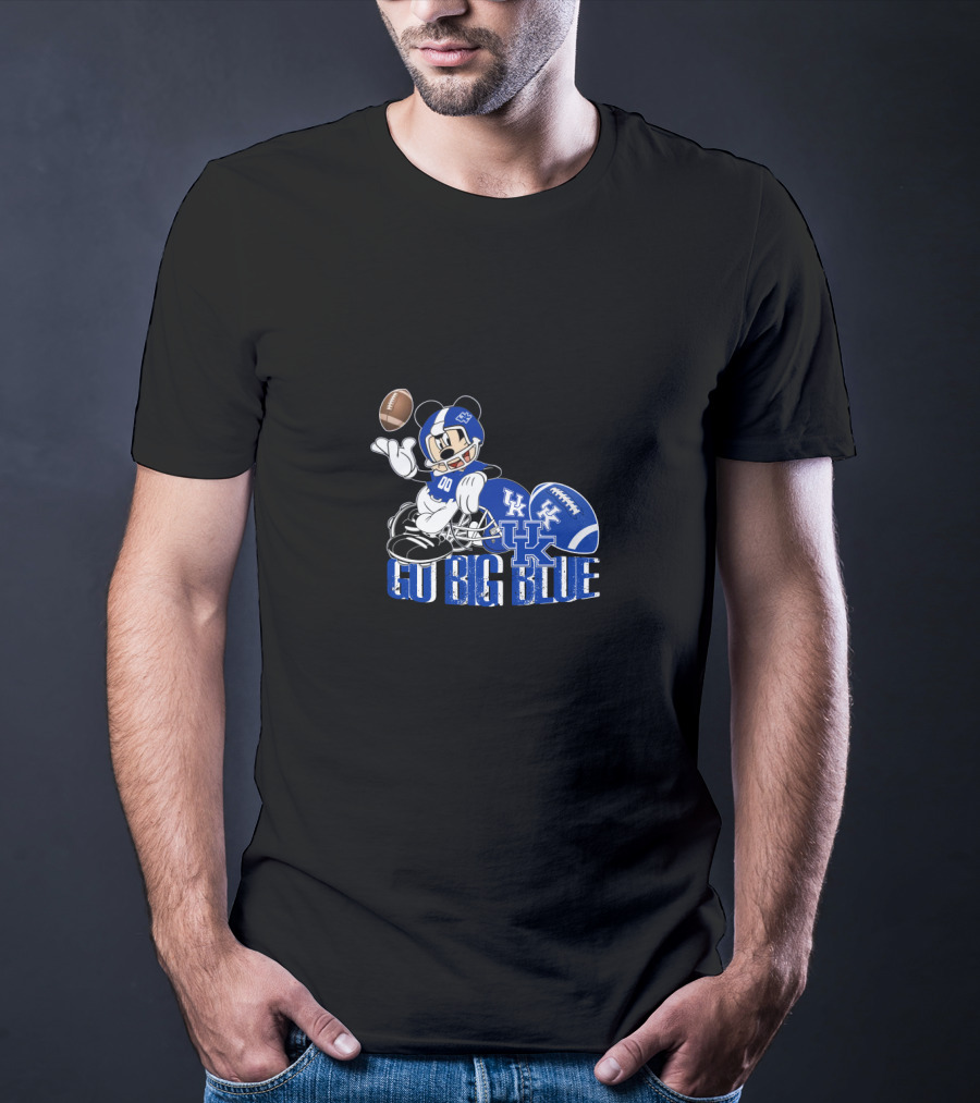 Mickey Mouse Kentucky Wildcats Football Go Big Blue T-Shirt