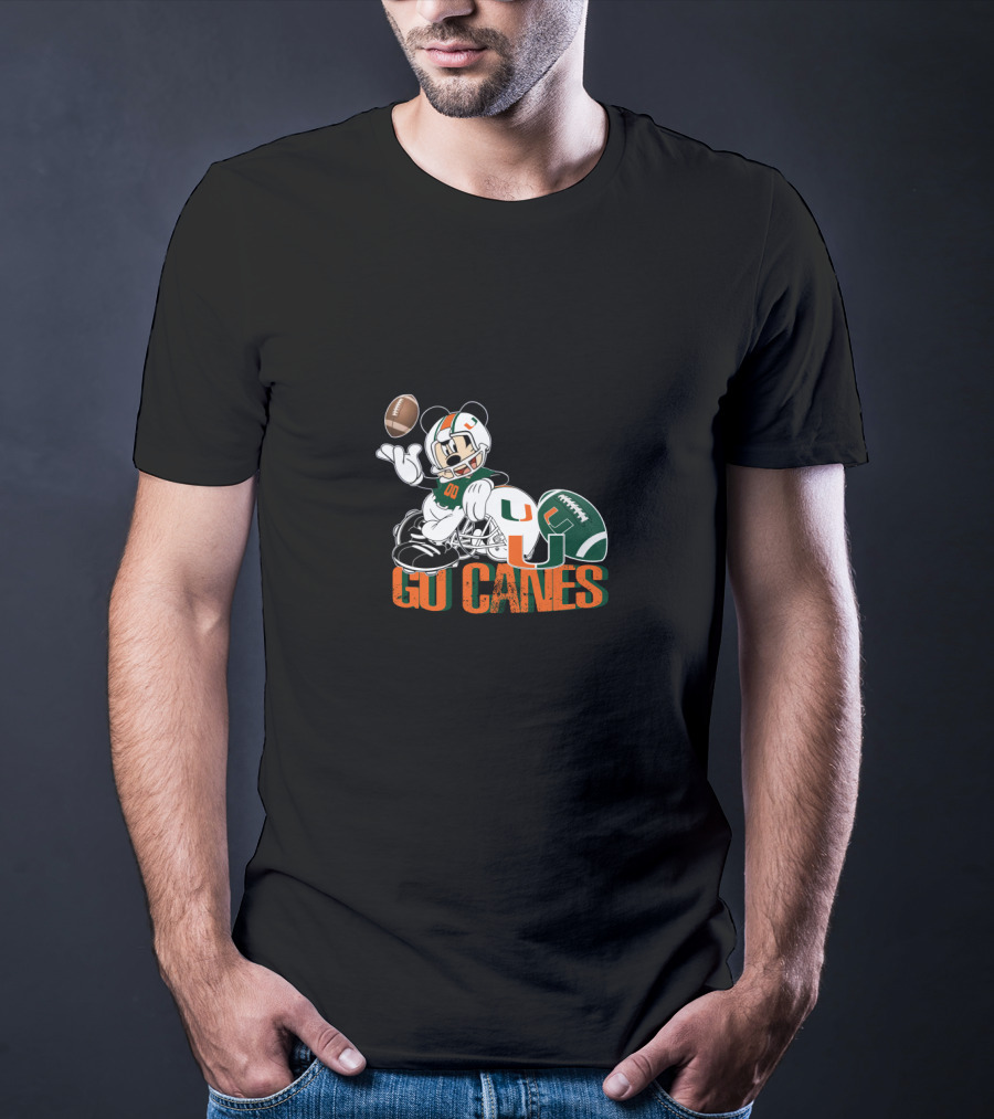 Go Canes Mouse Football Miami T-Shirt