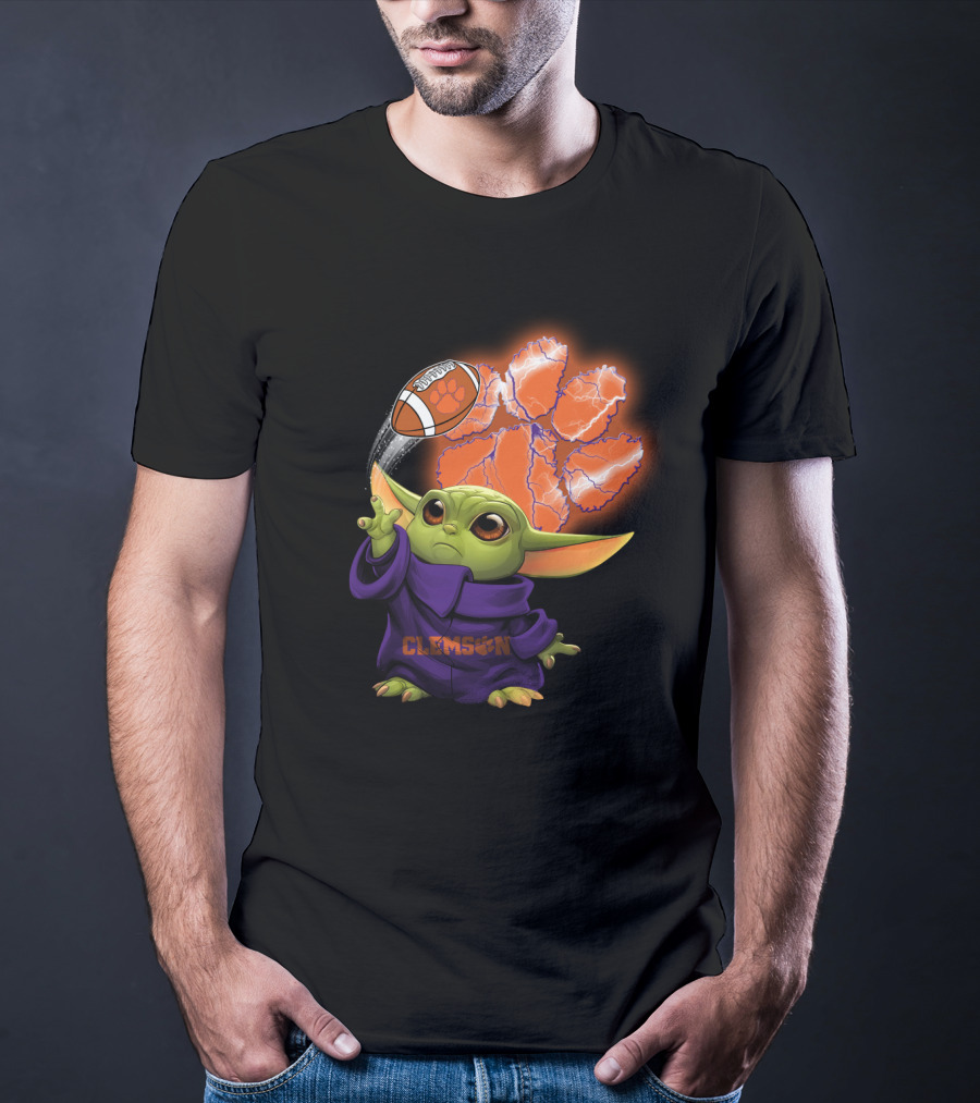 Clemson Football Paw And Baby Alien Character T-Shirt