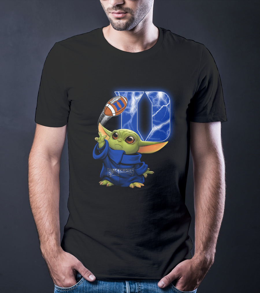 Blue Devils Chtnca9006 Football Lightning Yoda Nod T-Shirt