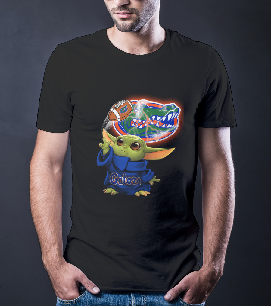 Gators Baby Yoda Holding Football Florida Gators T-Shirt