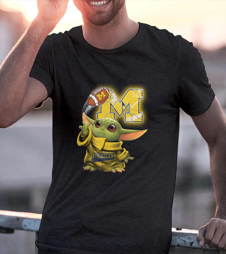Michigan Wolverines Yoda Style Football Fan Craze T-Shirt