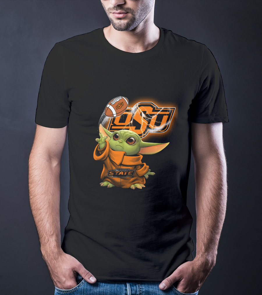 Oklahoma State Osu Football Baby Yoda T-Shirt
