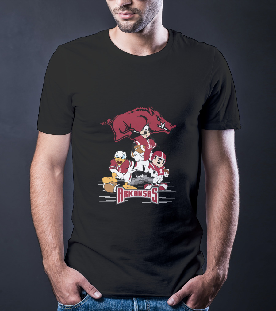 Arkansas Razorbacks Football Disney Characters T-Shirt