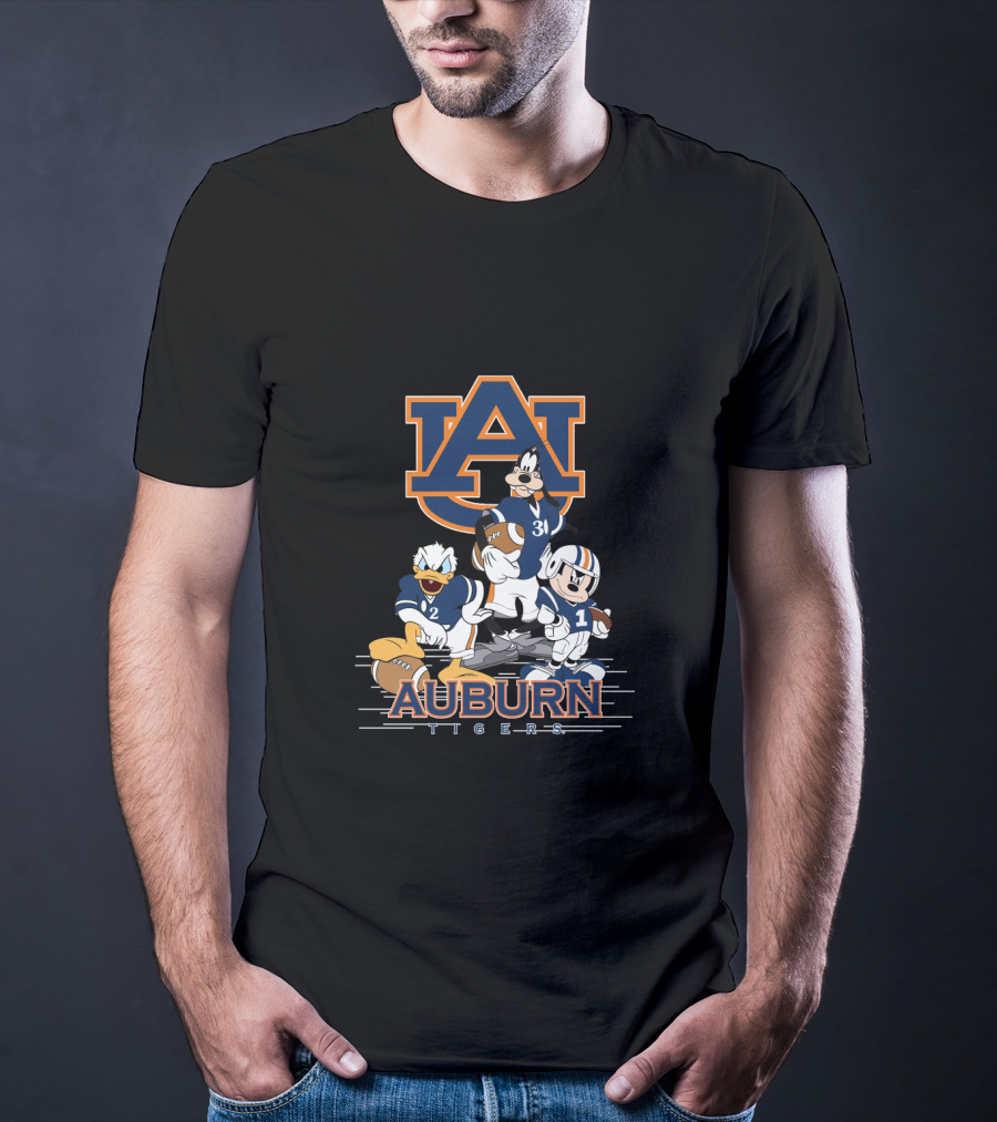 Auburn Tigers Disney Characters Football Team T-Shirt