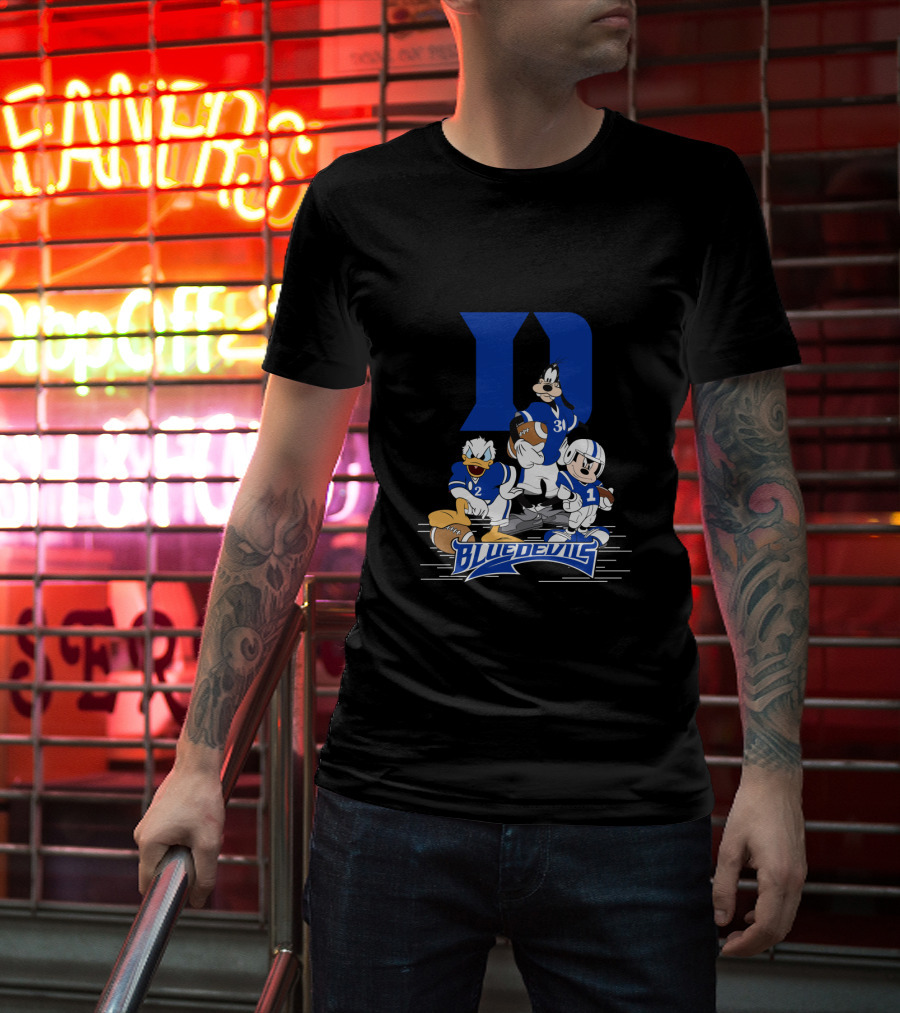 Blue Devils Football Mickey Donald Goofy Duke D T-Shirt
