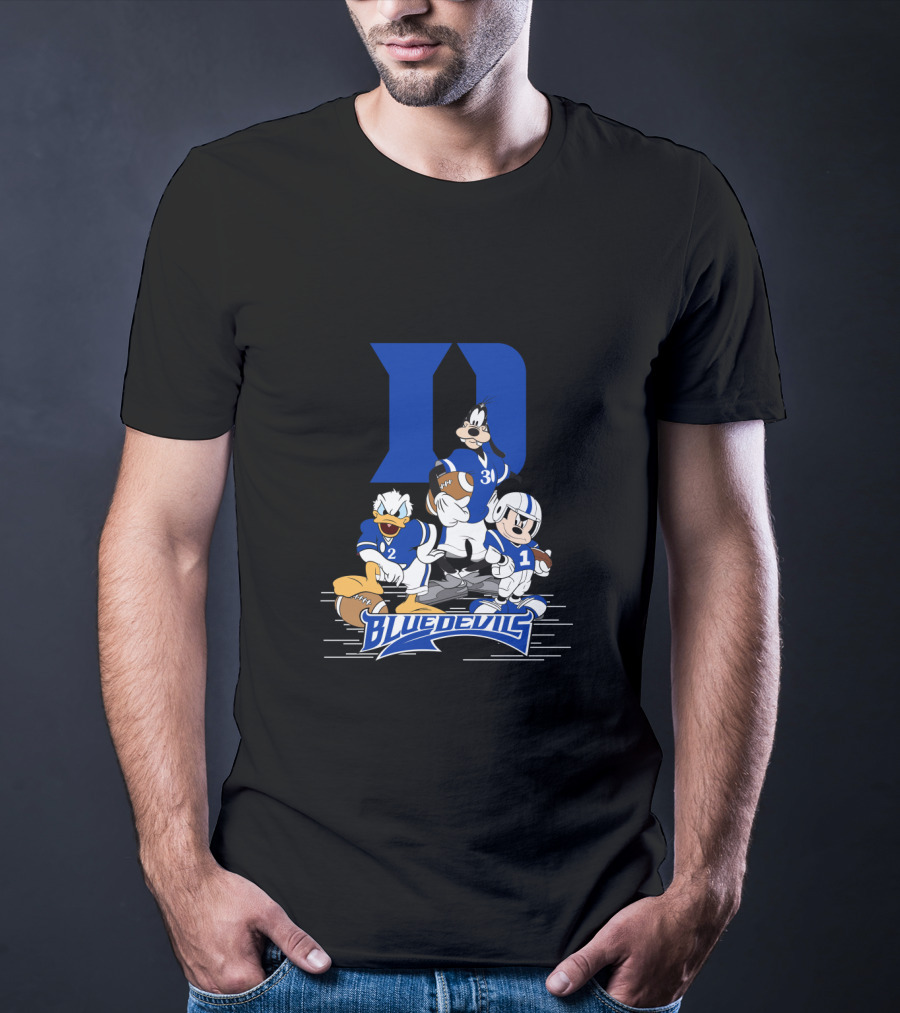 Blue Devils Football Mickey Donald Goofy Duke D T-Shirt