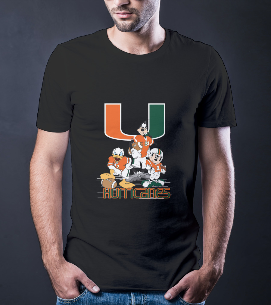 University Of Miami Hurricanes Characters Football Team T-Shirt