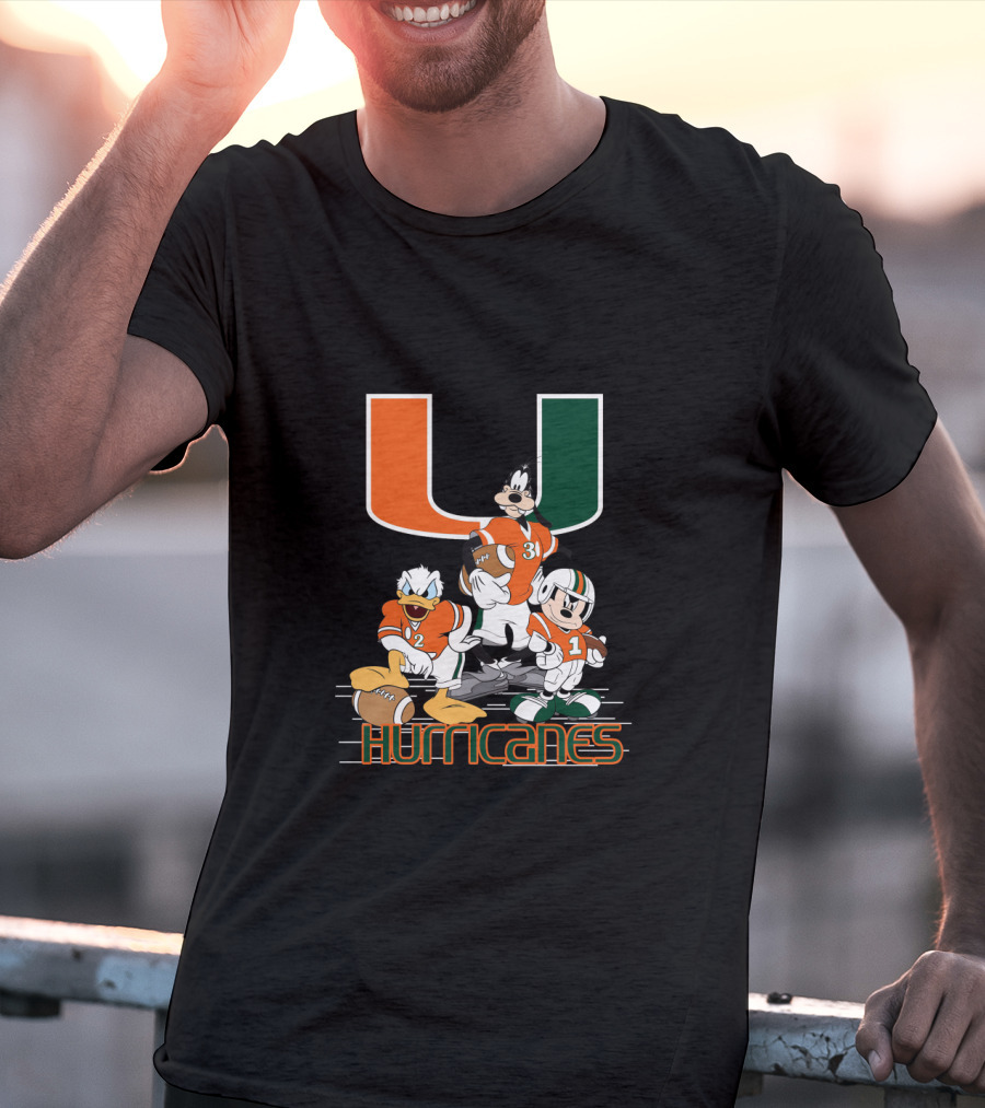 University Of Miami Hurricanes Characters Football Team T-Shirt