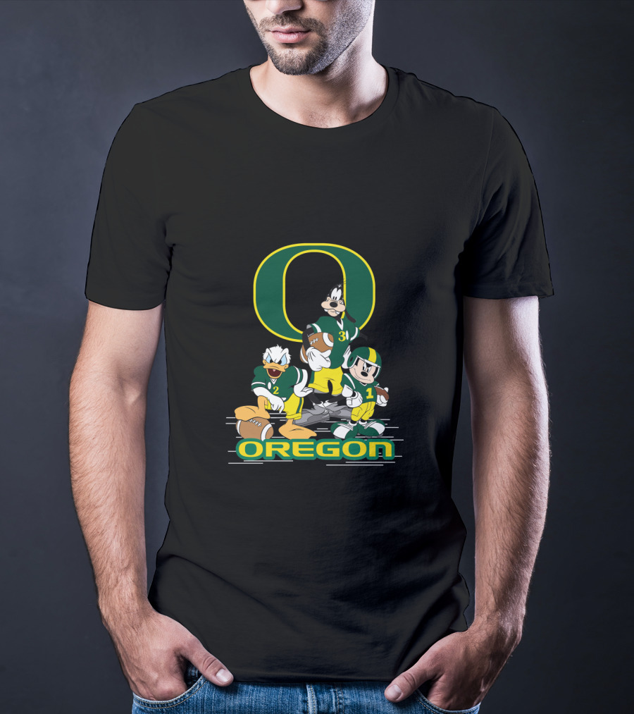 Chtnca10025 Oregon Football Donald Duck Goofy Mickey Mouse T-Shirt