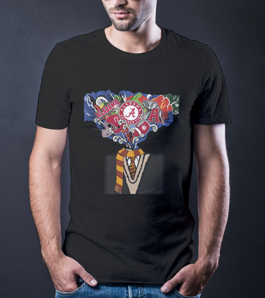 Alabama Crimson Tide College Team Symbols And Icons Explosion T-Shirt