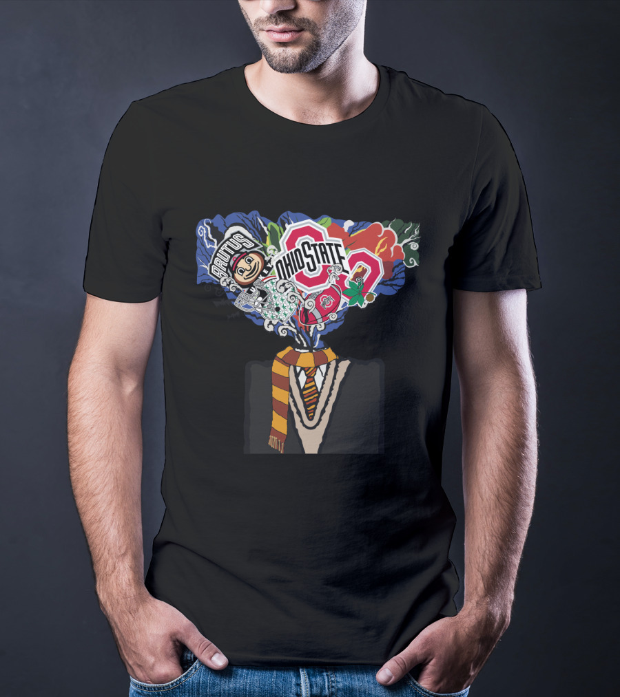Ohio State Brutus Buckeye And Hogwarts Gryffindor Mashup Chtnca11008 T-Shirt