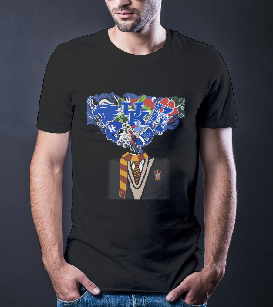 Chtnca11016 Kentucky Wildcats Hogwarts Gryffindor Mashup T-Shirt