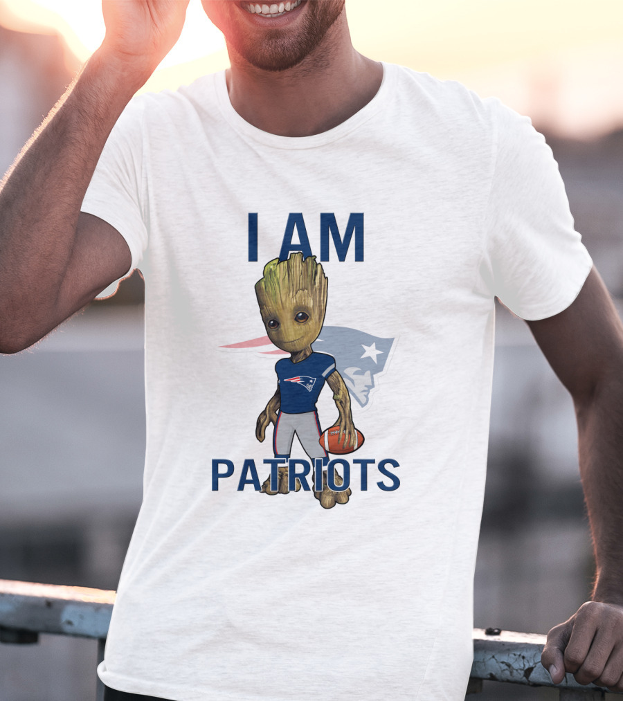 I Am Groot New England Patriots Football Fan T-Shirt