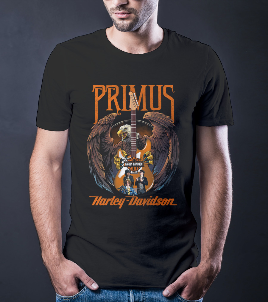 Primus Harley Davidson Motorcycles Eagles Guitar T-Shirt
