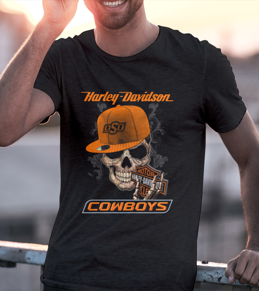 Harley Davidson Osu Cowboys Skull T-Shirt