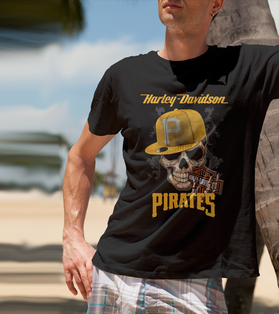 Harley Davidson Skull Cap Harley Davidson Motor Pirates T-Shirt