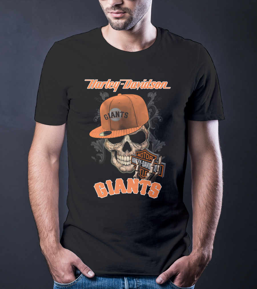 Harley Davidson Giants Skull Cap Motor San Francisco T-Shirt