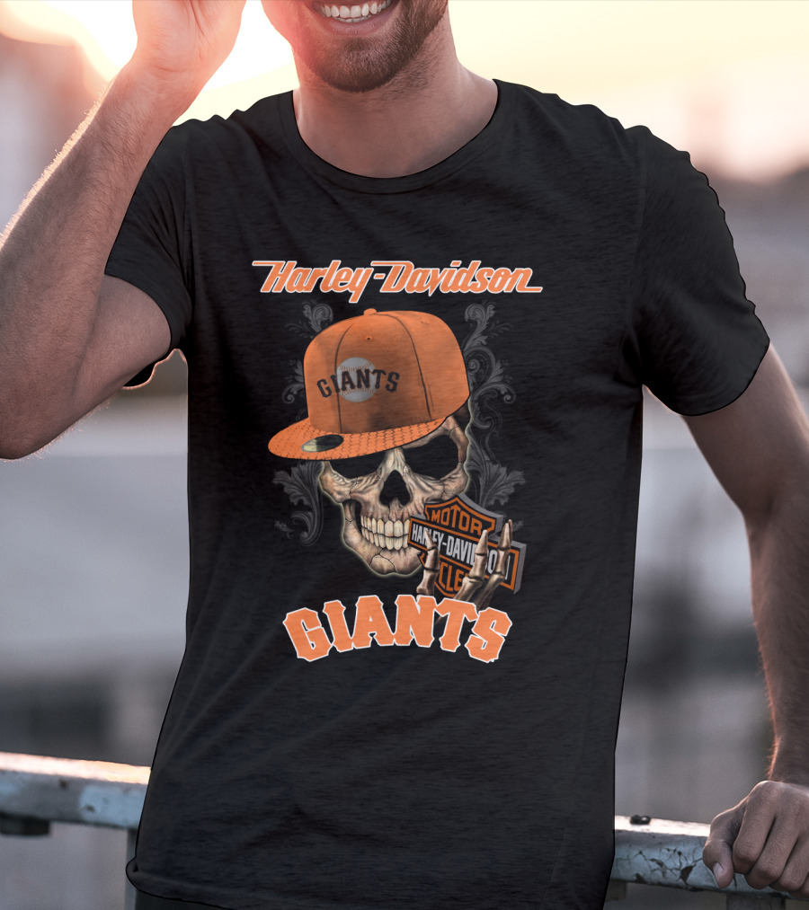 Harley Davidson Giants Skull Cap Motor San Francisco T-Shirt