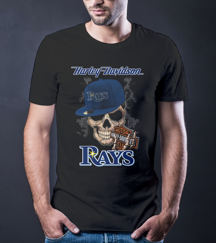 Harley Davidson Skull Rays Tampa Bay T-Shirt