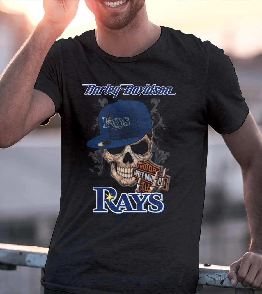 Harley Davidson Skull Rays Tampa Bay T-Shirt