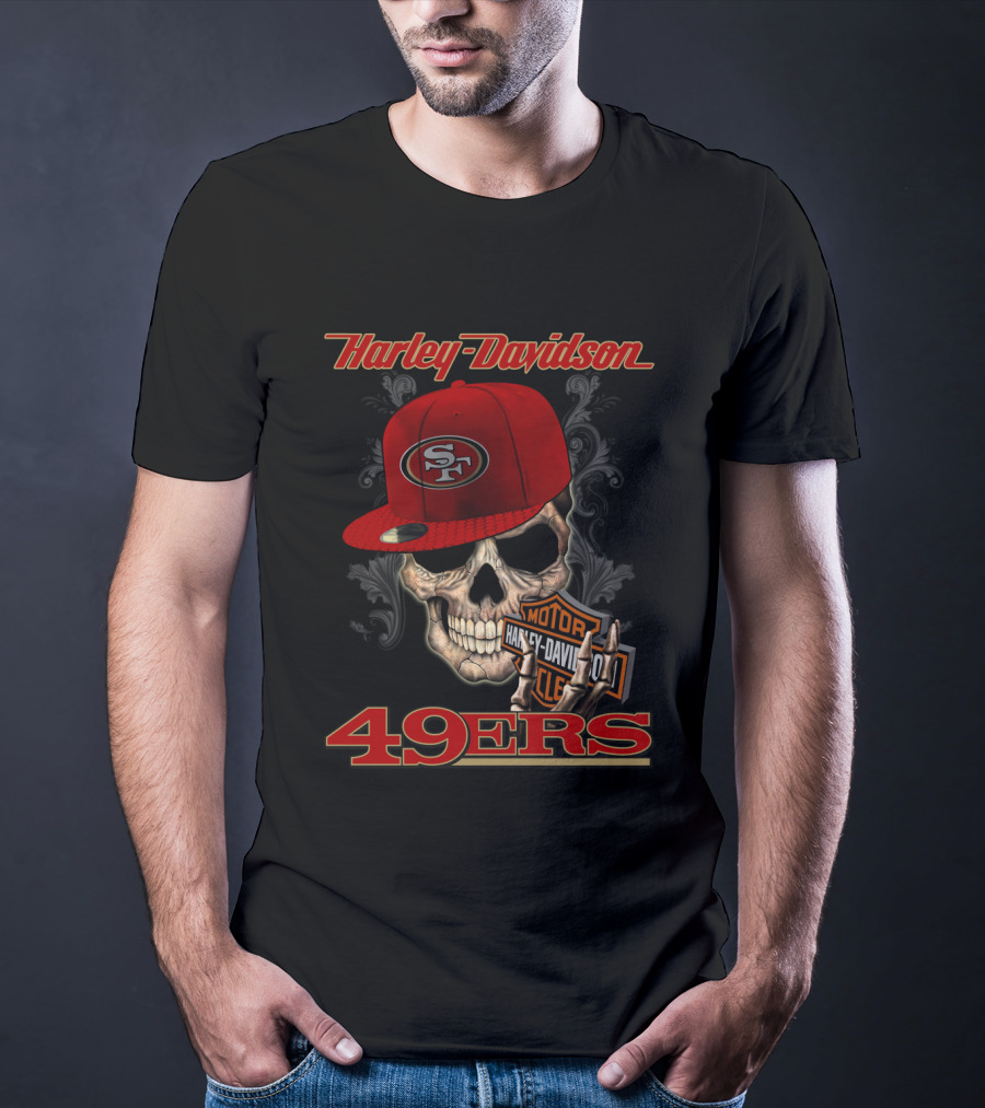 Harley Davidson Sf Skull Cap 49ers T-Shirt