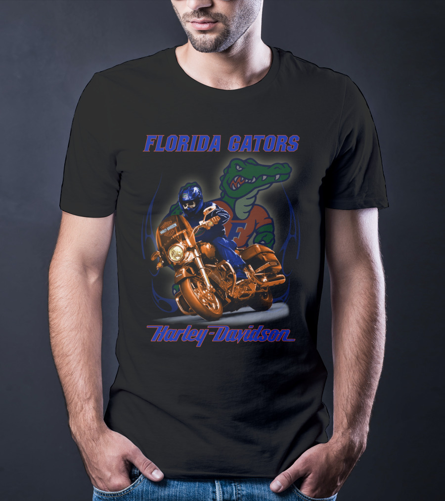Florida Gators Harley Davidson Motorbike Rider T-Shirt