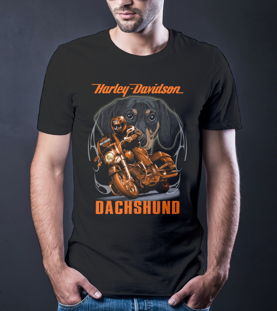 Harley Davidson Dachshund Motorcycle Rider T-Shirt