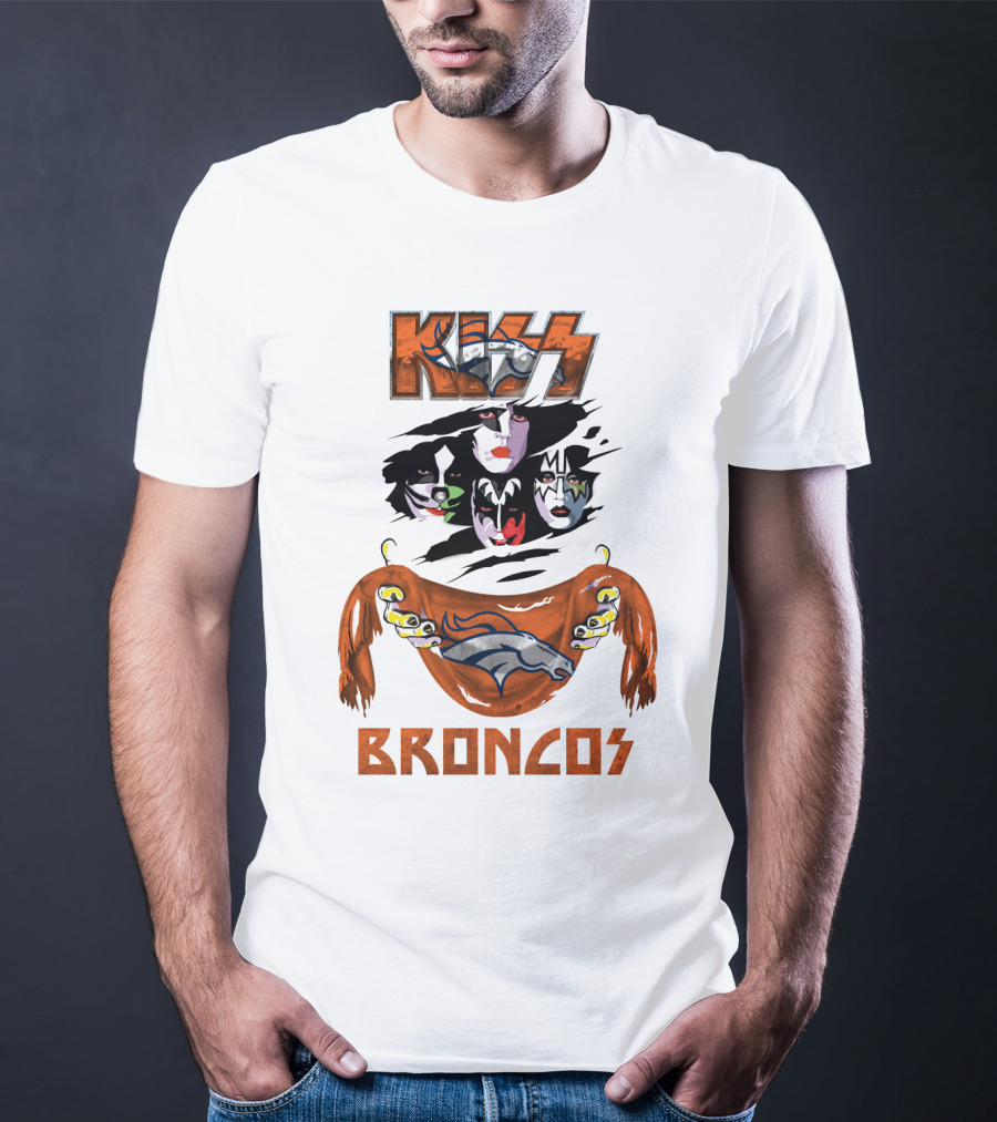 KISS Denver Broncos NFL Rock Band Crossover T-Shirt